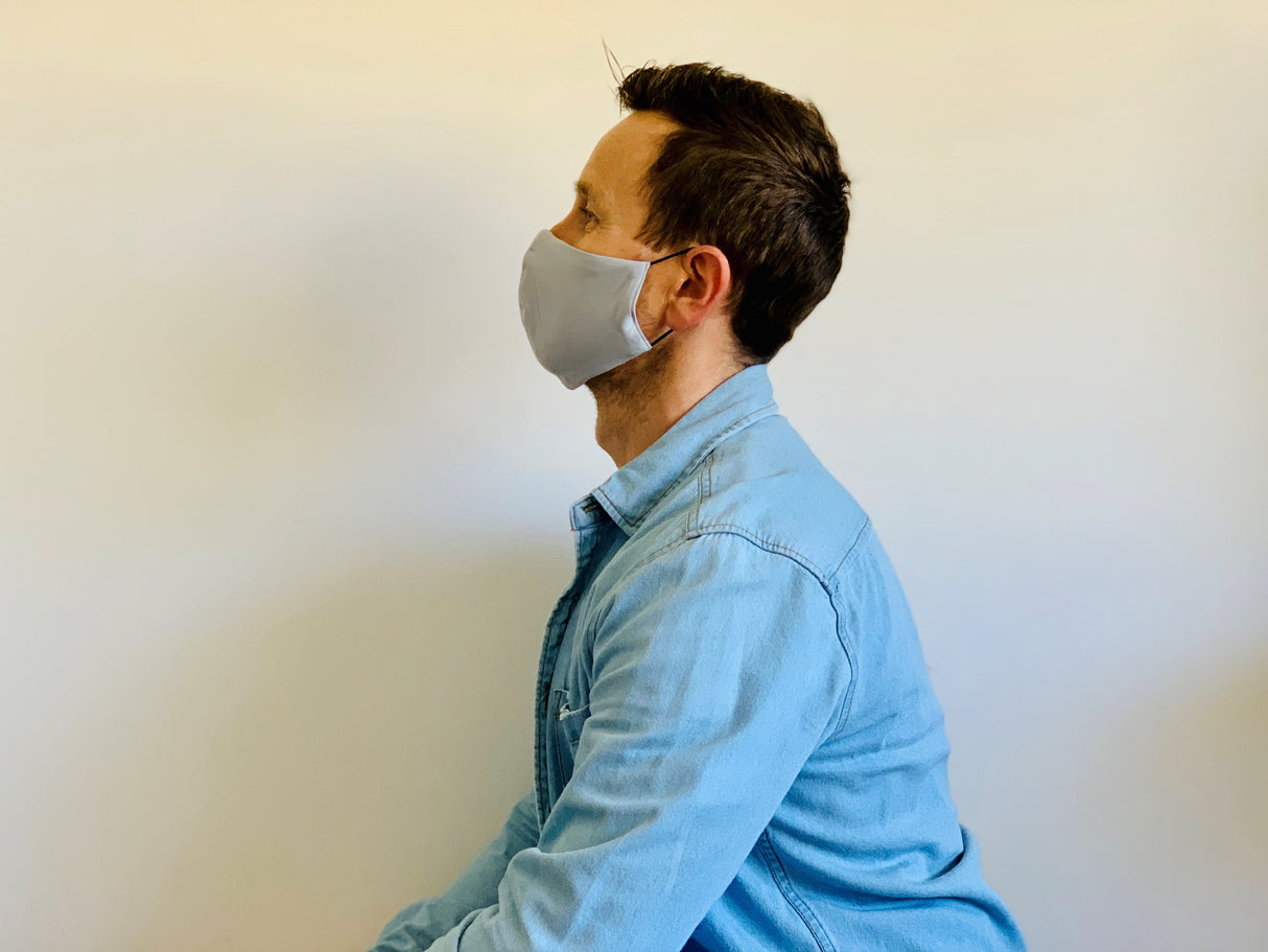 3ply Reusable, Washable Cloth Face Mask, S-M, Grey