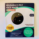 3ply Reusable, Washable Cloth Face Mask, Hearts
