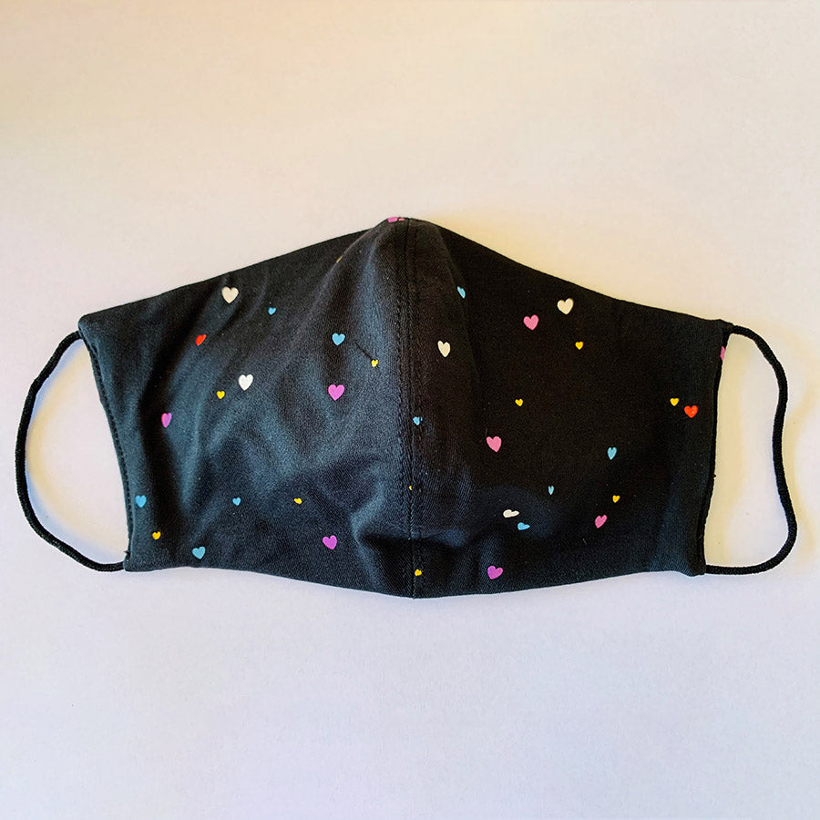 3ply Reusable, Washable Cloth Face Mask, Hearts