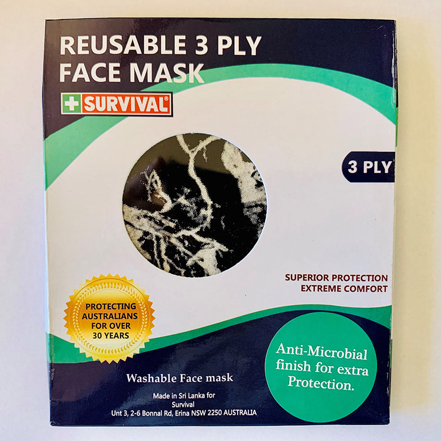 3ply Reusable, Washable Cloth Face Mask, Marble