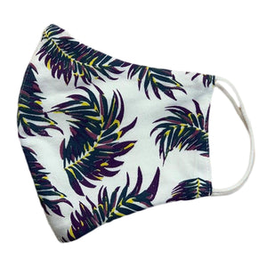 3ply Reusable, Washable Cloth Face Mask, S-M, Palm Leaves