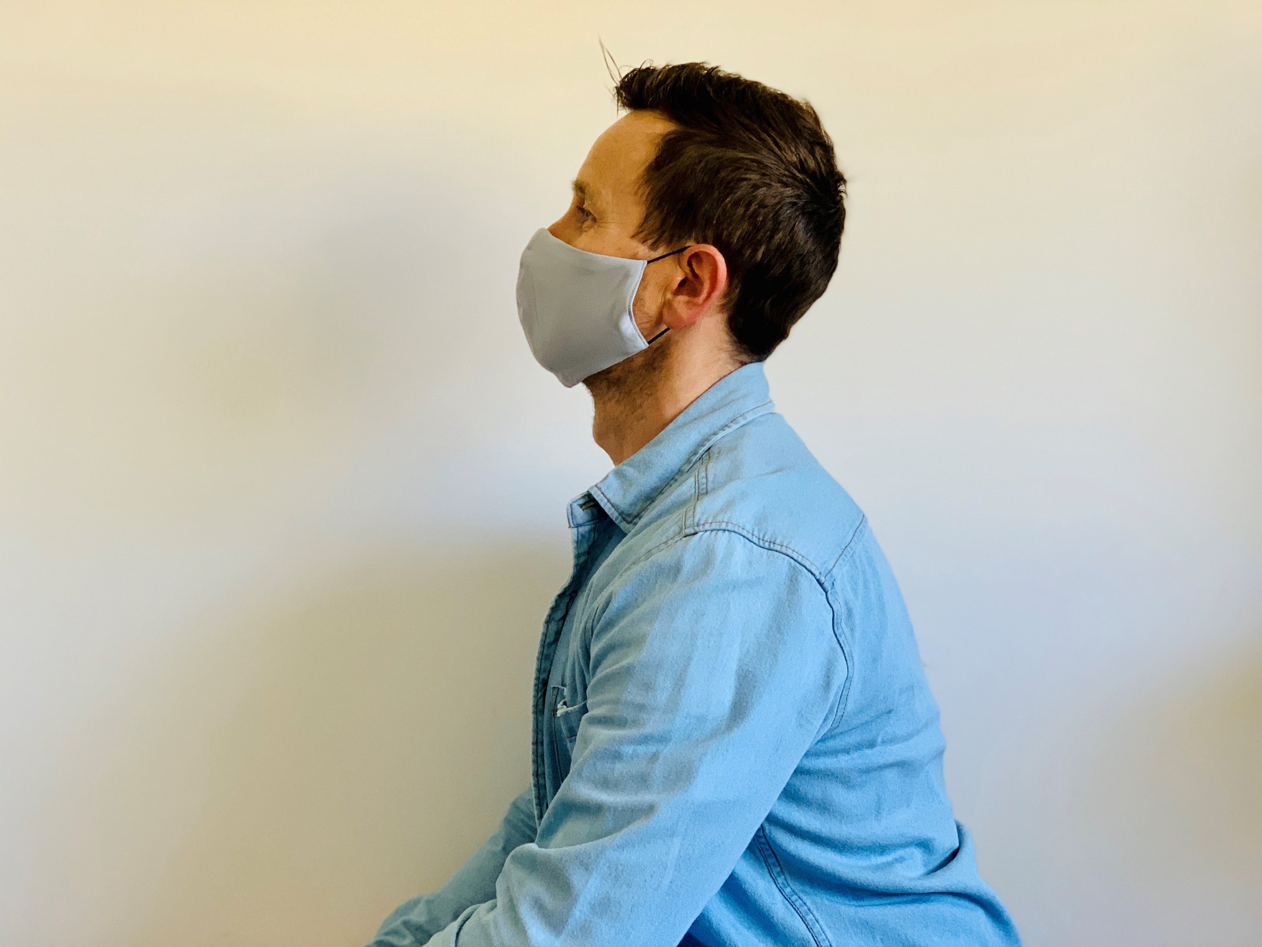 3ply Reusable, Washable Cloth Face Mask, S-M, Grey