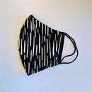 3ply Reusable, Washable Cloth Face Mask, Black & White