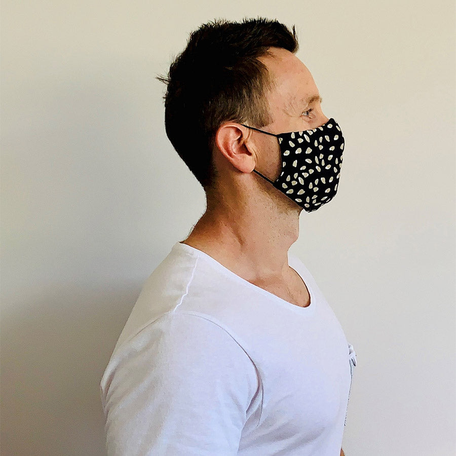 3ply Reusable, Washable Cloth Face Mask, Leopard